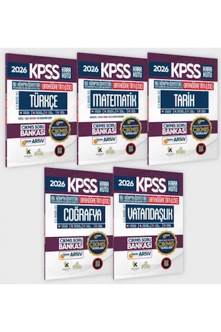 2026 Fullortaöğretim Kpss Kara Kutu ÖSYM Çıkmış Soru Bankası 5li Modül Set Son 15 Yıl(sadece Lise)