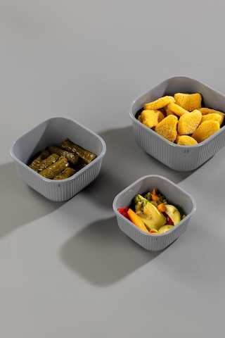 Kare 3 Parça Vakumlu Sızdırmaz Hava Almaz Saklama Kabı Seti Füme 1800/1100/600 Ml Füme