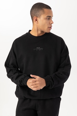 Maraton Sportswear Oversize Erkek Bisiklet Yaka Uzun Kol Basic Siyah Sweatshirt 21822-siyah Siyah