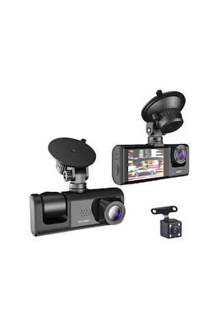 Zenvia Full Hd Çözünürlüklü Üç Kameralı Araç İçi Kamera Park Ve Sürüş Güvenliği Znv2026