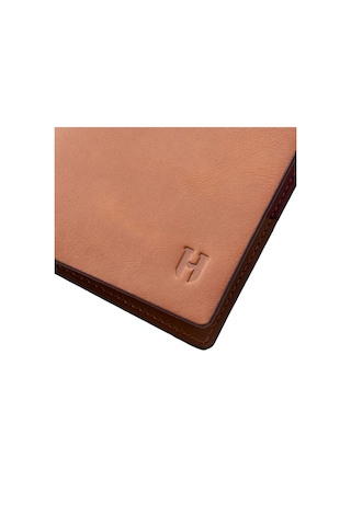 Eldridge Hakiki Deri Taba Plus Color Erkek Ince Tasarım Çok Bölmeli Rfid Korumalı Cüzdan Taba