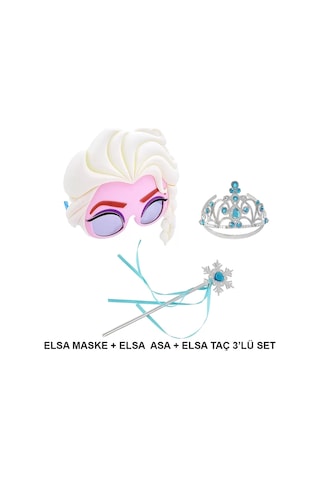 Elsa Maskesi Elsa Tacı Ve Elsa Asası 339lü Kostüm Seti