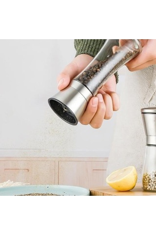 Besthome1 Karabiber Değirmeni Emek Tasarrufu Sağlayan Paslanmaz Çelik Taşınabilir Şişe Baharat Kırıcı Aksesuar Şeffaf