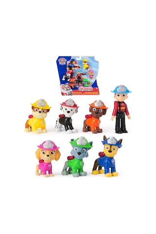Paw Patrol Fire Rescue 7 Li Figür Seti Ryder+chase+marshall+skye+rubble+rocky+zuma