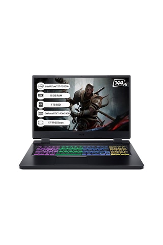 Acer Nitro 5 AN517-55 NH.QLFEY.004 i7-12650H 16 GB 1 TB SSD RTX4060 17.3" Dos Dizüstü Bilgisayar