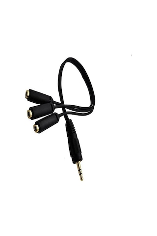 5+1 Ses Sistemi Kablosu 1erkek 3 Dişi 3.5mm Stereo Çoklayıcı Kablo