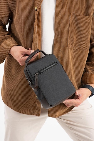 Kanvas Kumaş Erkek Postacı Çanta Omuz Çantası 20 12 Cm Çapraz Askılı Omuz Çantası Mega Çanta Antrasit