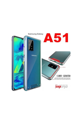 Galaxy A51 Kenarlari Silikon Yüzeyi Sert Seffaf Gard Kilif 566410460