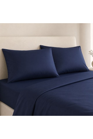 Auren 400 Tc Pamuk Saten King Size Nevresim Lacivert Çok Renkli