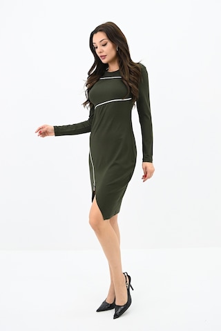 Koza Butik Kadın Fermuar Dekolteli Mini Elbise 5199-24 001