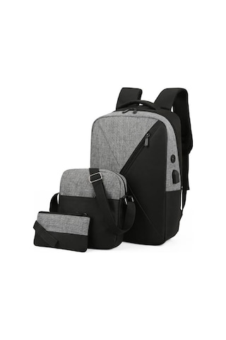 Ruicoo Üçlü Set Oxford Kumaş Sırt Çantası - Bilgisayar Taşıma, İş Ve Spor İçin Erkek/kadın, Gri Gri