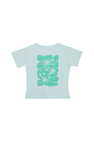 Civil Girls Hibiskus Baskılı 2-5 Yaş Tişört - Yeşil Açık Mint