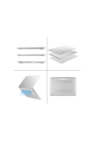 Apple Uyumlu MacBook Air 15 Inç M2-m3 Çip 2023/2024 A2941 A3114 Şeffaf Kılıf Koruyucu Kapak Parlak