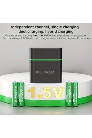 Besthome1 Dream011 Pujımax 12 Yuvalı Aaa 1.5v Şarj Edilebilir Lityum Pil Şarj Kutusu Ve 12 Adet Aaa Pil