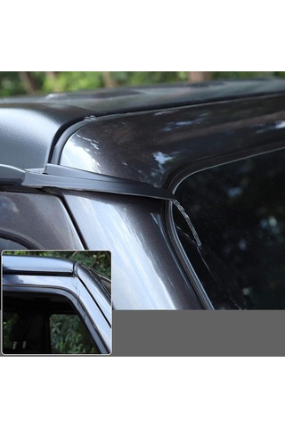 Jeemson Jeep Wrangler Jl/jlu/jt 2018-2021 İçin Yağmur Akış Yönlendirici, Sabit Çatıya Uyumlu Abs Malzeme, Sade Kurulum - Siyah