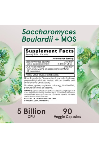 Jarrow Formulas, Vegan Saccharomyces Boulardii Probiyotik Mos