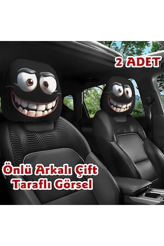 Dişlek Çift Taraflı Dekoratif Oto Başlık Kılıfı/Maske 2'li