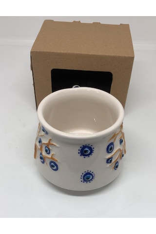Lebron Kabartmalı Nazar Boncuklu Hayat Ağacı Temalı Seramik Kupa Çok Renkli