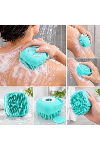 Duş Jeli Hazneli Silikon Fırça Kese Çok Amaçlı Vücut Temizleme Kesesi Peeling Banyo Lifi