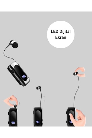 Dijital Göstergeli Bluetooth Kulaklık Klipsli Ve Şık Tasarım Yeni Nesil 1