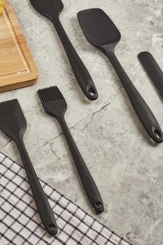 Leony Isıya Dayanıklı Yanmaz Yapışmaz Silikon Spatula Seti 6 Par