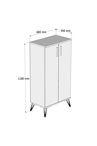 Ferniso Mobilya 2 Kapaklı 4 Bölmeli Ayakkabılık Hud Krem Beyaz