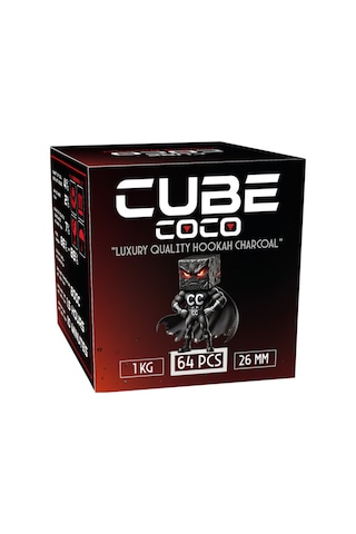 Cubecoco Nargile Kömürü 1kg 26mm 1. Sınıf Nargile Kömürü %100 Hindistan Cevizi Kabuğu