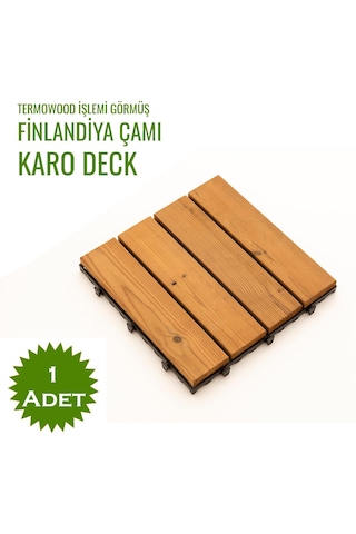 Pafu Sunsoe Fin Çamı Balkon Bahçe Ahşap Yer Döşemesi Karo Deck 30x30 Cm - 1 Adet 0,09m2