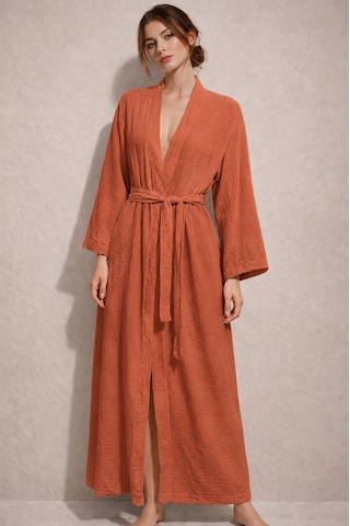 Estewomanfashion Müslin %100 Pamuk Kimono & Kaftan Kiremit