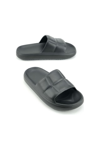 Gezer Kadın Yazlık Banyo Bahçe Havuz Terlik Siyah