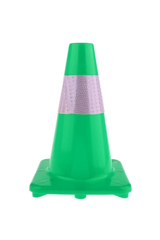 Suntek Plastik Yansıtıcı Güvenlik Konisi Tekerlekli Yeşil Yeşil