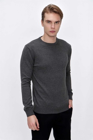 Morven Basic Dinamik Fit Rahat Kesim Bisiklet Yaka Triko Kazak 99kc017005100 Gri