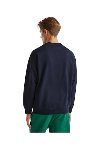 United Colors Of Benetton Erkek Önü Baskılı Ribanalı Yuvarlak Yaka Sweatshirt Lacivert