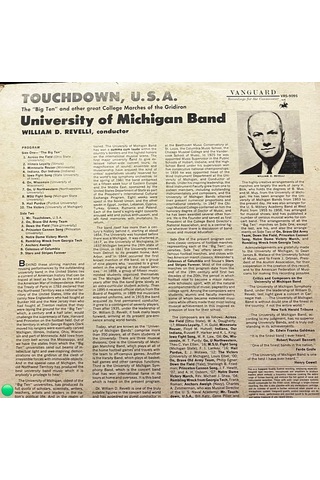 University Of Michigan Band - Touchdown, U.s.a. The "big Ten" Vinyl Lp