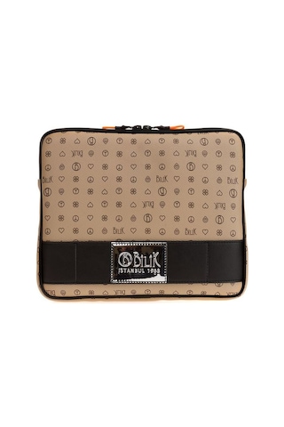 Bilik Deri Monogram Açık Vizon Unisex Laptop & Evrak Çantası Tabl Açık Vizon