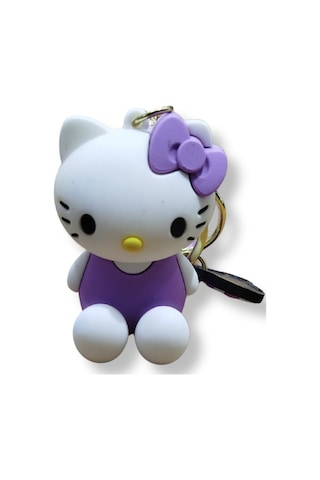 Hello Kitty Purple Edition 3d Figürlü Bilek Kayışlı Anahtarlık - 1 Adet