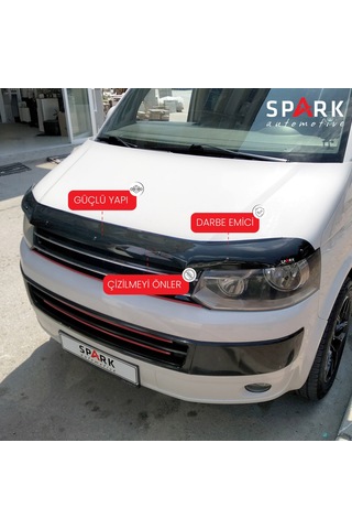 Volkswagen Transporter T5 2009-2014 Yıl Aralığı Uyumlu Kaput Rüzgarlığı 3mm Siyah