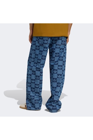 Adidas Monogram All Over Print Regular Denim Mavi Erkek Pantolon Jy2993 Mavi