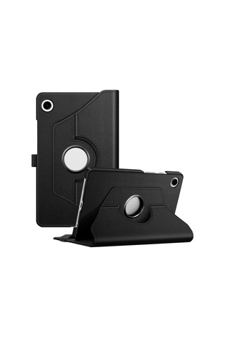 Tab A9 Plus X210 Yatay Ve Dikey Standlı 360 Derece Döner Tablet Kılıfı Siyah Arka Kapak
