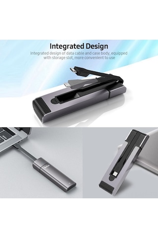 Novahub Netac Wh21 M.2 Sata Taşınabilir Hard Disk Kılıfı - Alüminyum, Dahili Kablo, Yüksek Hız, Kompakt Tasarım