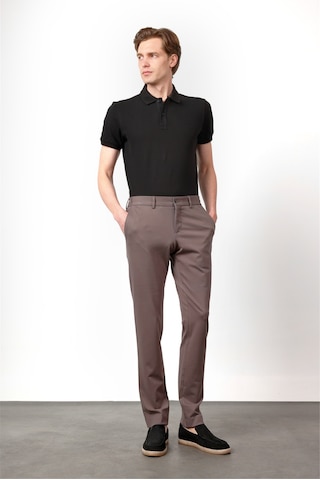 İmza Açık Kahverengi Yan Cep Kendinden Desenli Örme Jogger Slim Fit Esnek Pantolon 1003260174