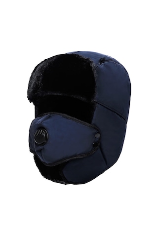 Cbtx Global Unisex Outdoor Kışlık Maskeli Bere Şapka - Lacivert