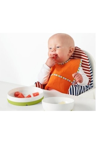 Smagli Bebek Beslenme Kase ve Tabak Seti̇ - Yeşi̇l/beyaz Beyaz