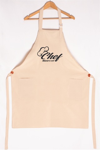 Mutfak Önlüğü Kişiye Ve İsme Özel Nakışlı Mutfak Önlüğü Şef 1 Farklı Renkler Krem