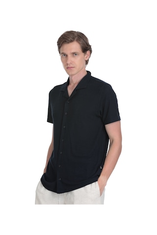 Hatemoğlu Lacivert Regular Fit Apaş Yaka Gömlek 35057 4112002