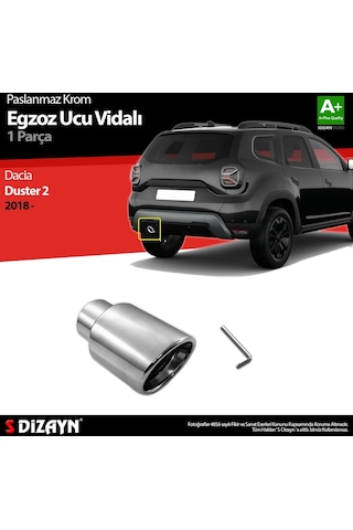 S-Dizayn  Dacia Duster 2 Krom Egzoz Ucu Vidalı 2018 Ve Üzeri