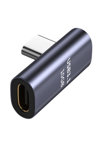 Alfais 6027 Usb Type-c Uzatıcı Çevirici Dönüştürücü Adaptör 90 Derece L Tipi Erkek - Dişi