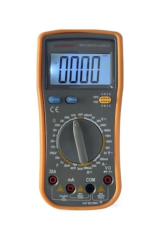 Wellhise Wh 890d + Ncv Işıklı Dijital Multimetre Ölçü Aleti