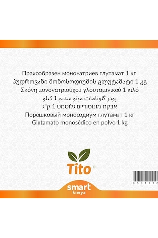 Tito Toz Monosodyum Glutamat Msg Çin Tuzu E621 1 KG