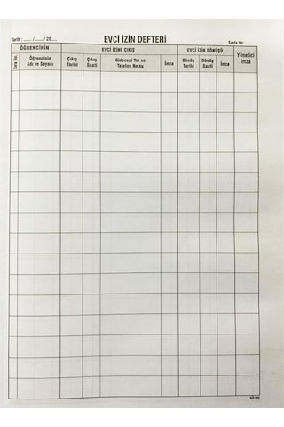 Gülpaş 527 Evci Izin Defteri 21 X 28 Cm. 100 Yp. Suni Deri Ciltli